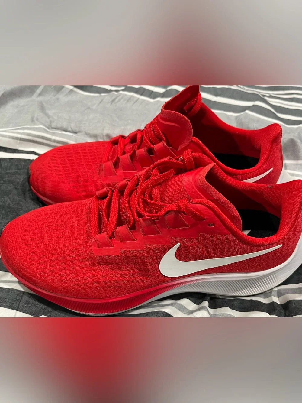 Nike Zoom Pegasus women Red Athletic Running Shoes with White Swoosh